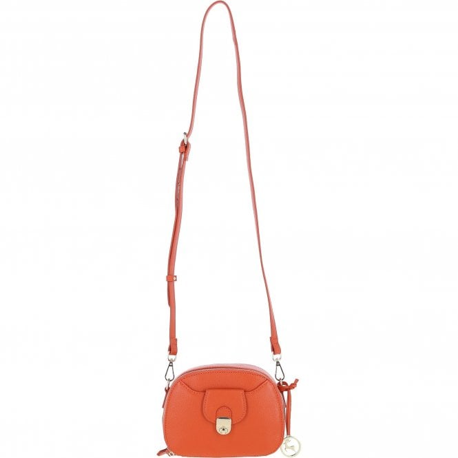 Ashwood Leather Compact Crossbody Bag with Adjustable Strap Orange: Y-53