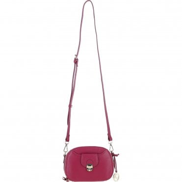 Ashwood Leather Compact Crossbody Bag with Adjustable Strap Raspberry: Y-53