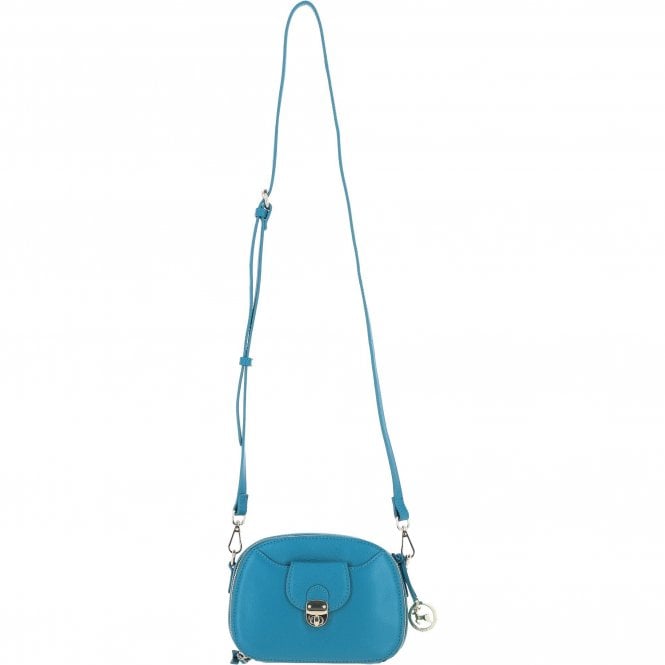 Ashwood Leather Compact Crossbody Bag with Adjustable Strap Turquoise: Y-53