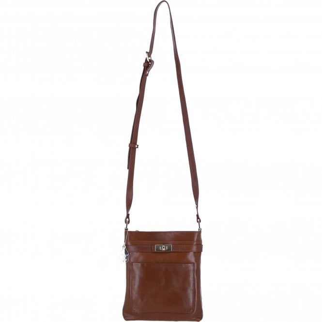 Ashwood Leather Crossbody Bag with Adjustable Strap in Tan: C-71