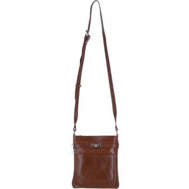 Ashwood Leather Crossbody Bag with Adjustable Strap in Tan: C-71