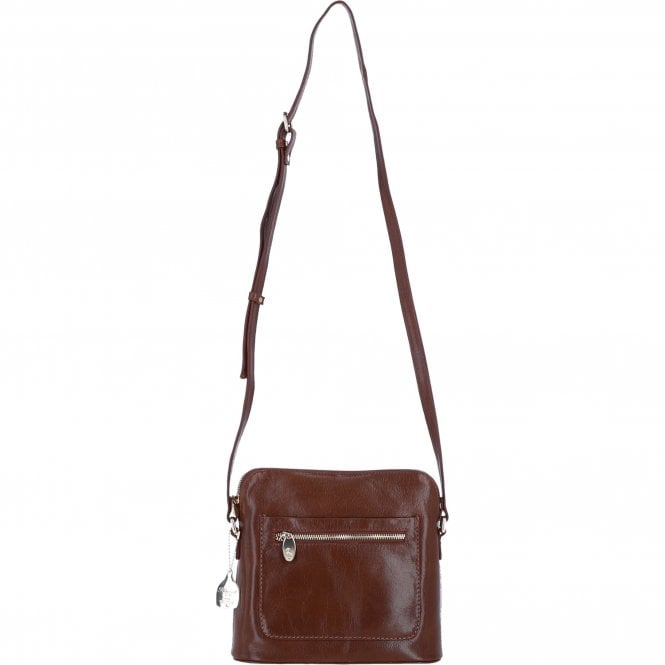 Ashwood Leather Crossbody Bag with Adjustable Strap in Tan: C-72