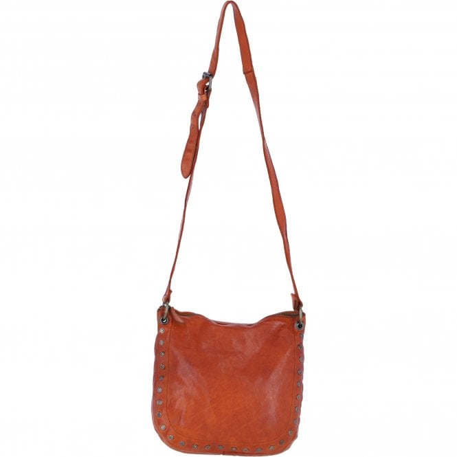 Ashwood Leather Crossbody Shoulder Bag with Stud Detail in Tan: D-53