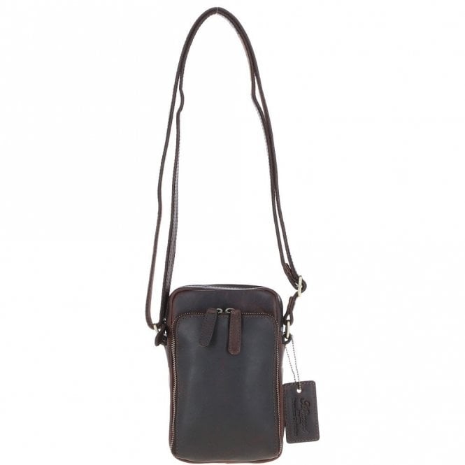 Ashwood Leather Crossbody Smartphone Bag Brown: K-41