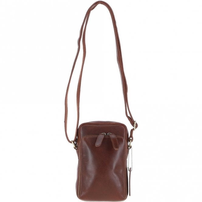 Ashwood Leather Crossbody Smartphone Bag Chestnut: K-41