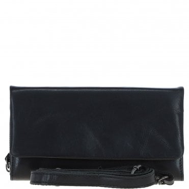 Ashwood Leather Detachable Strap Crossbody Clutch Purse Black: P-64
