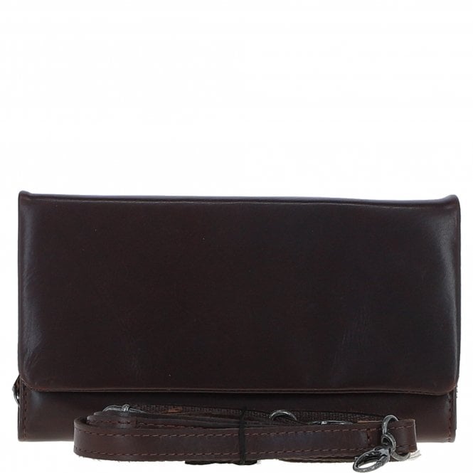 Ashwood Leather Detachable Strap Crossbody Clutch Purse Brandy: P-64