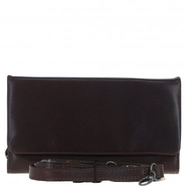 Ashwood Leather Detachable Strap Crossbody Clutch Purse Brandy: P-64