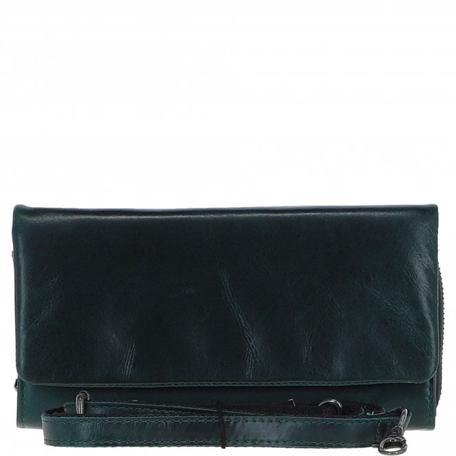 Ashwood Leather Detachable Strap Crossbody Clutch Purse Green: P-64