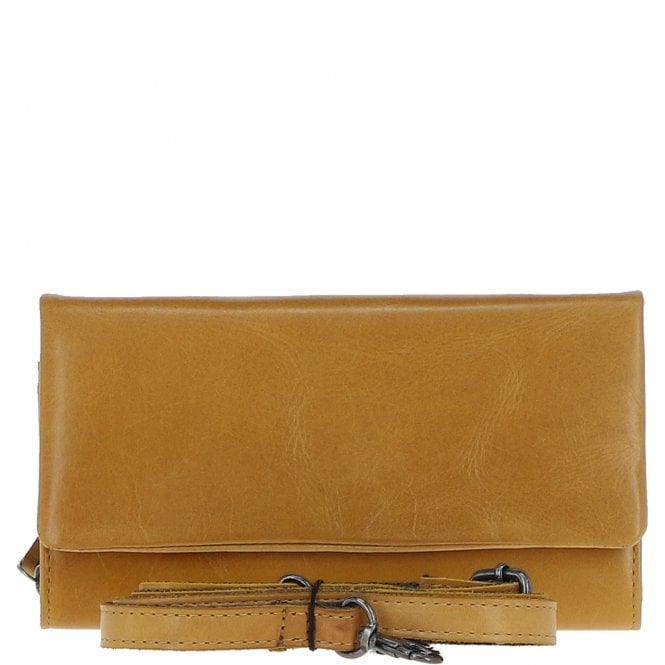 Ashwood Leather Detachable Strap Crossbody Clutch Purse Mustard: P-64