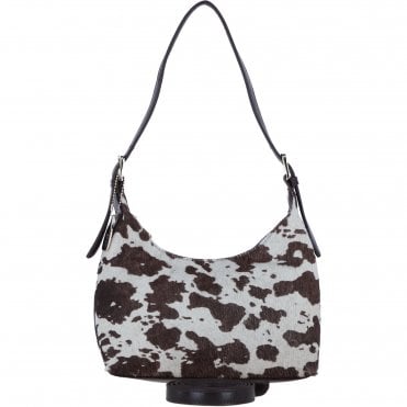 Ashwood Leather Hair-on-Hide Shoulder Bag with Replaceable Crossbody Strap in Brown: H-52