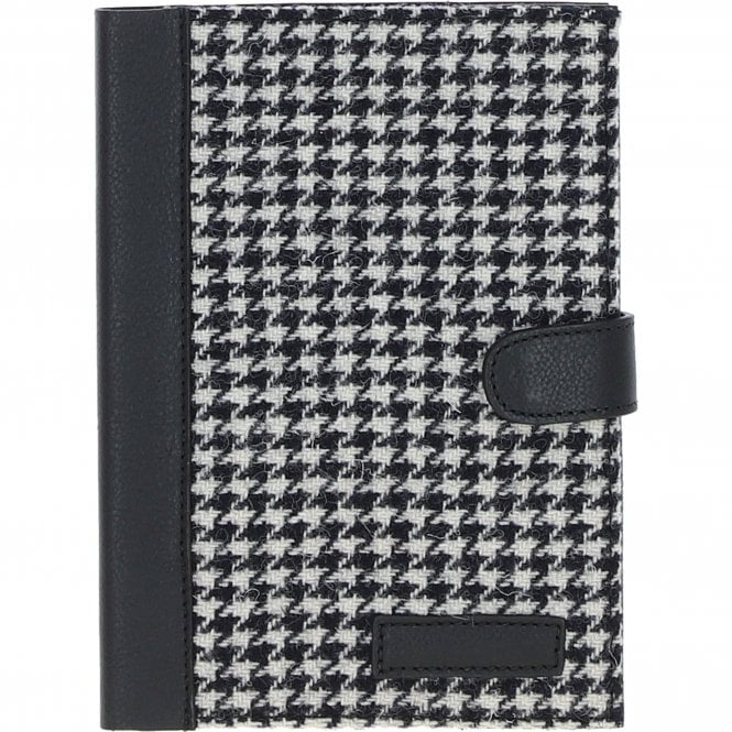 Ashwood Leather & Harris Tweed® Cloth A5 Notebook Black/White: TW-19-012-BW