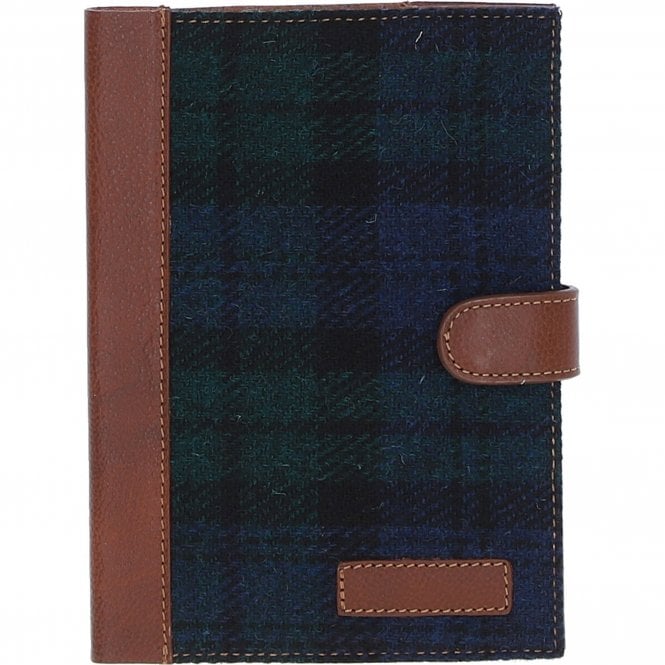 Ashwood Leather & Harris Tweed® Cloth A5 Notebook Tan/Watch: TW-19-04-TW