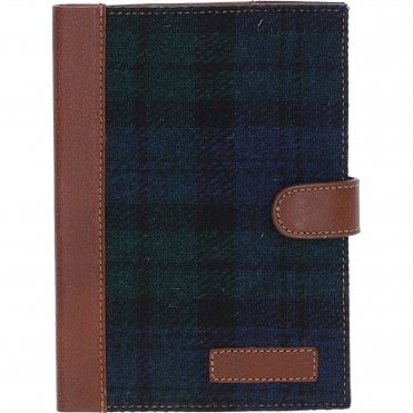 Ashwood Leather & Harris Tweed® Cloth A5 Notebook Tan/Watch: TW-19-04-TW