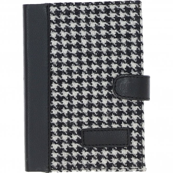 Ashwood Leather & Harris Tweed® Cloth A6 Notebook Black/White: TW-18-012-BW