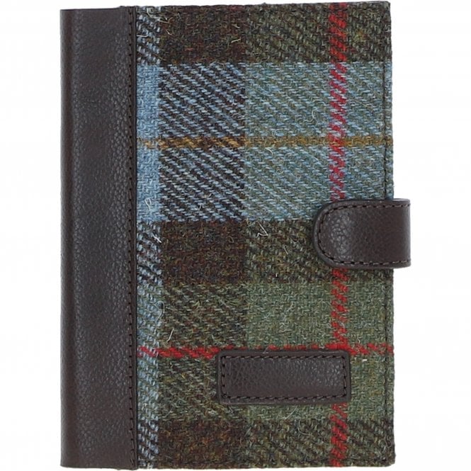 Ashwood Leather & Harris Tweed® Cloth A6 Notebook Brown/Mcload: TW-18-01-BM