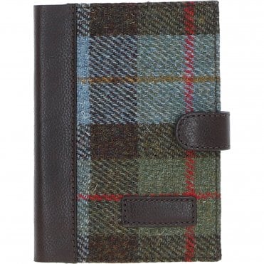 Ashwood Leather & Harris Tweed® Cloth A6 Notebook Brown/Mcload: TW-18-01-BM