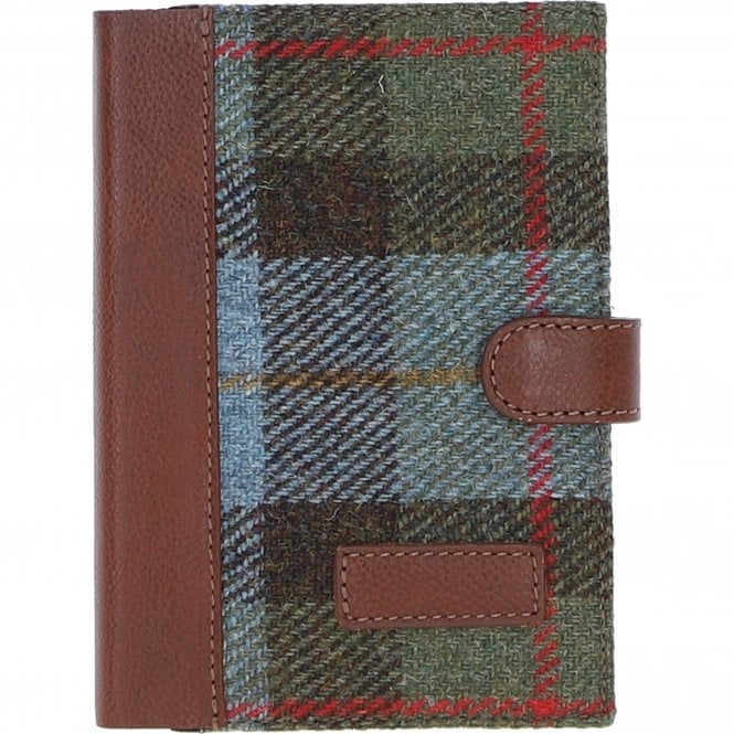 Ashwood Leather & Harris Tweed® Cloth A6 Notebook Tan/Mcload: TW-18-02-TM