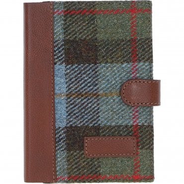 Ashwood Leather & Harris Tweed® Cloth A6 Notebook Tan/Mcload: TW-18-02-TM