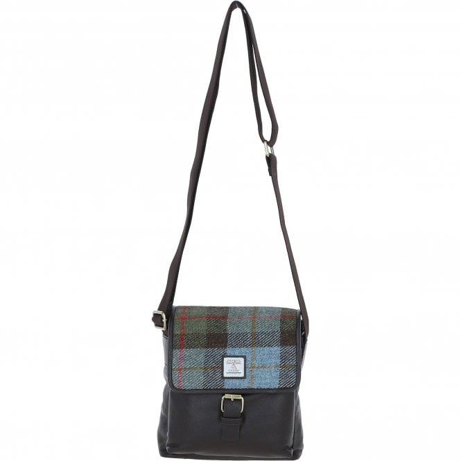 Ashwood Leather & Harris Tweed® Cloth Bodybag Brown/Mcload: TW-41-01-BM