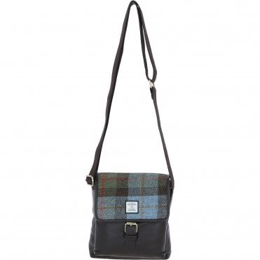 Ashwood Leather & Harris Tweed® Cloth Bodybag Brown/Mcload: TW-41-01-BM
