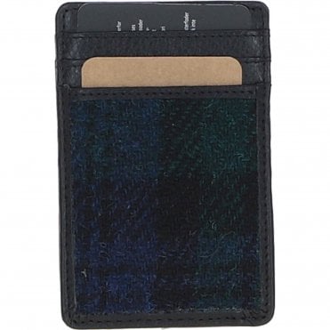 Ashwood Leather & Harris Tweed® Cloth Card Holder Black/Watch: TW-15-03-BW