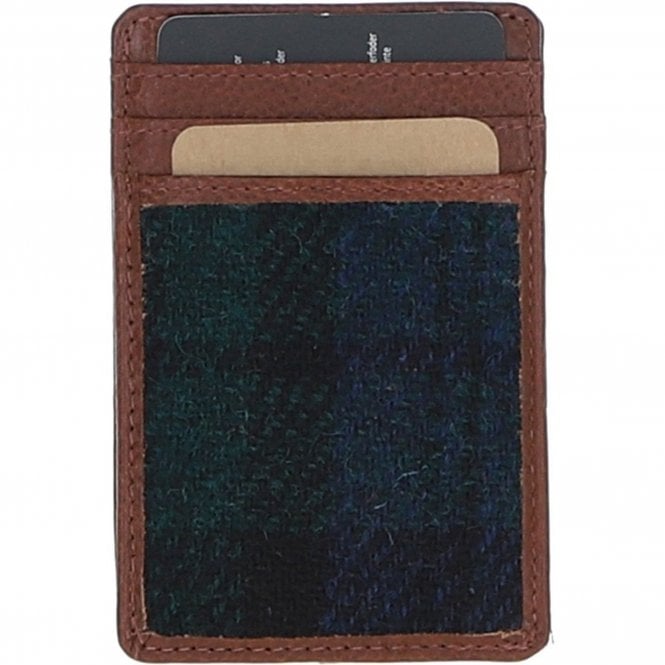Ashwood Leather & Harris Tweed® Cloth Card Holder Tan/Watch: TW-15-04-TW
