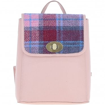 Ashwood Leather & Harris Tweed® Cloth Compact Backpack Baby-pink/Pink: TW-65-15-BP