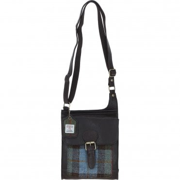 Ashwood Leather & Harris Tweed® Cloth Crossbody Bag Brown/Mcload: TW-24-01-BM