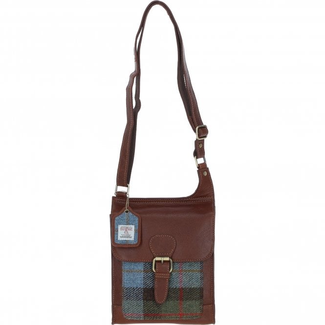 Ashwood Leather & Harris Tweed® Cloth Crossbody Bag Tan/Mcload: TW-24-02-TM