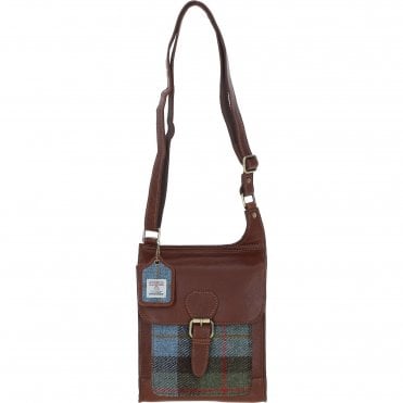 Ashwood Leather & Harris Tweed® Cloth Crossbody Bag Tan/Mcload: TW-24-02-TM
