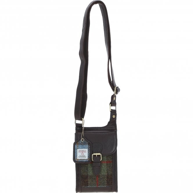 Ashwood Leather & Harris Tweed® Cloth elegance Crossbody Bag Brown/Mcload: TW-20-01-BM