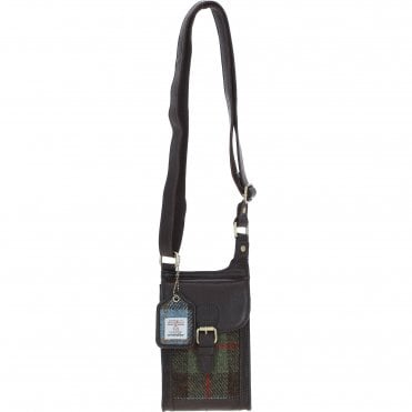 Ashwood Leather & Harris Tweed® Cloth elegance Crossbody Bag Brown/Mcload: TW-20-01-BM