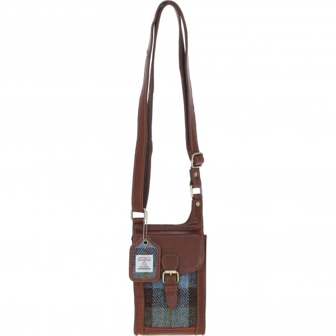 Ashwood Leather & Harris Tweed® Cloth elegance Crossbody Bag Tan/Mcload: TW-20-02-TM