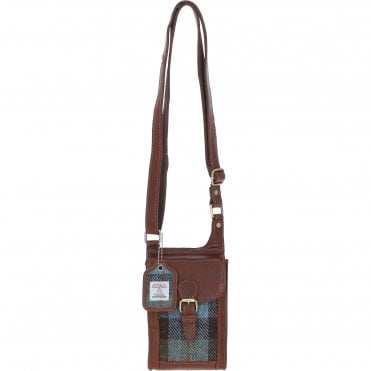 Ashwood Leather & Harris Tweed® Cloth elegance Crossbody Bag Tan/Mcload: TW-20-02-TM