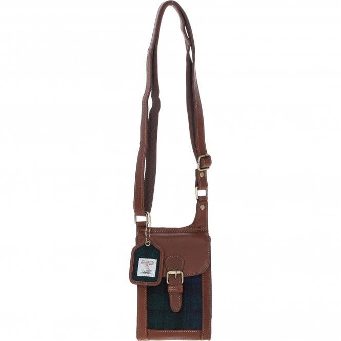 Ashwood Leather & Harris Tweed® Cloth elegance Crossbody Bag Tan/Watch: TW-20-04-TW
