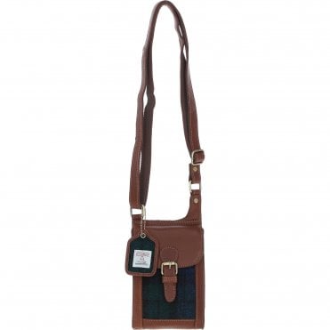 Ashwood Leather & Harris Tweed® Cloth elegance Crossbody Bag Tan/Watch: TW-20-04-TW
