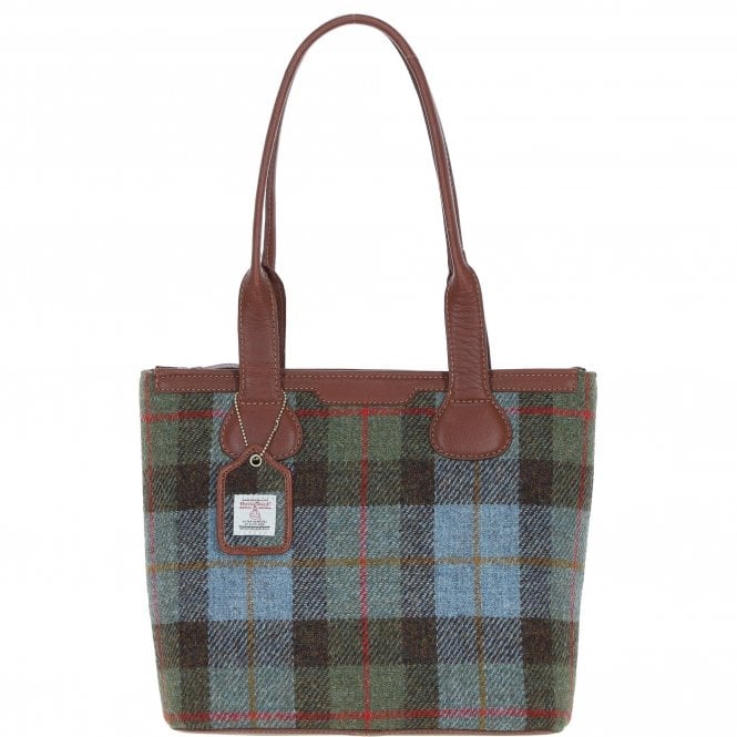 Ashwood Leather & Harris Tweed® Cloth Genuine Leather Shoulder Bag Tan/Mcload: TW-23-02-TM