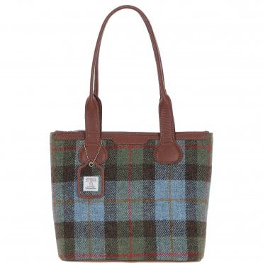 Ashwood Leather & Harris Tweed® Cloth Genuine Leather Shoulder Bag Tan/Mcload: TW-23-02-TM