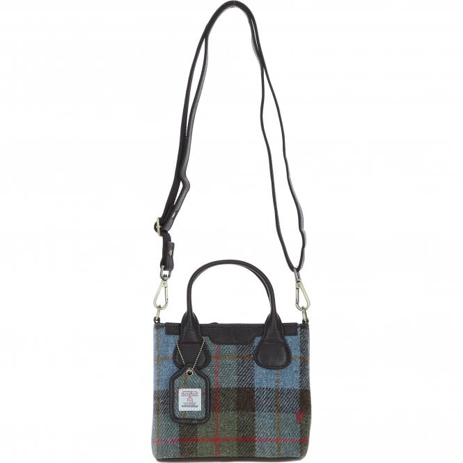Ashwood Leather & Harris Tweed® Cloth Handbag with Removable Crossbody Strap Brown/Mcload: TW-21-01-BM