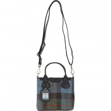 Ashwood Leather & Harris Tweed® Cloth Handbag with Removable Crossbody Strap Brown/Mcload: TW-21-01-BM