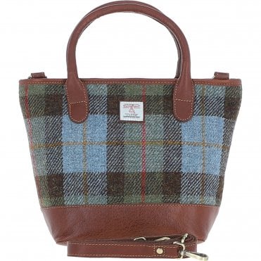 Ashwood Leather & Harris Tweed® Cloth Large Grab Bag  Tan/Mcload: TW-64-02-TM