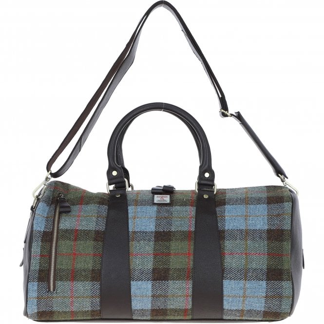 Ashwood Leather & Harris Tweed® Cloth Large Holdall Brown/Mcload: TW-47-01-BM