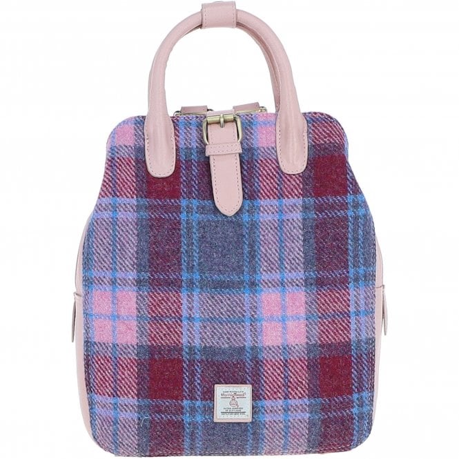 Ashwood Leather & Harris Tweed® Cloth Multi-Pocket Backpack Baby-pink/Pink: TW-66-15-BP