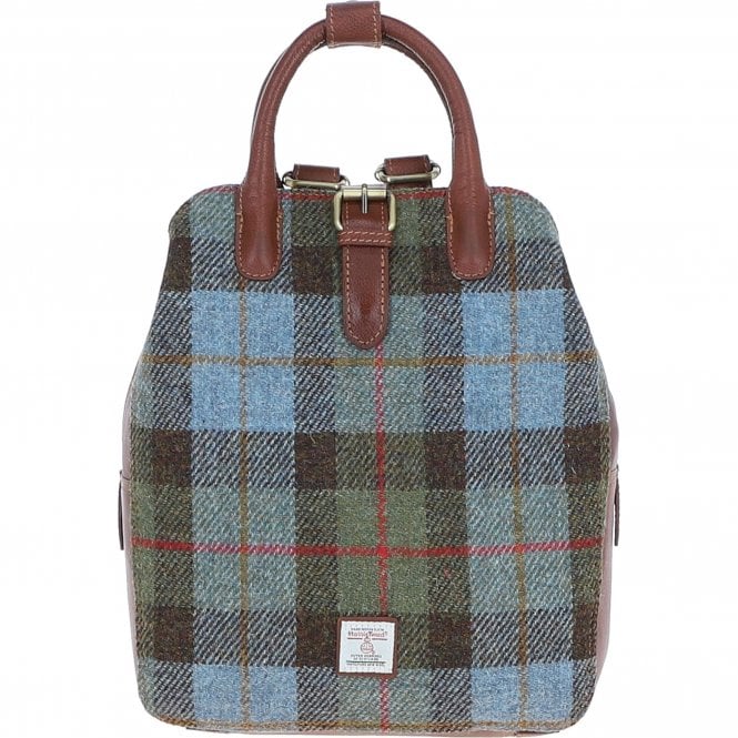 Ashwood Leather & Harris Tweed® Cloth Multi-Pocket Backpack Tan/Mcload: TW-66-02-TM