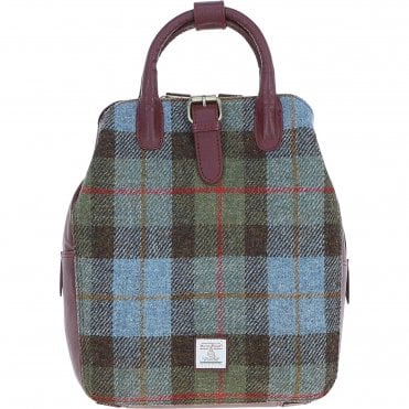 Ashwood Leather & Harris Tweed® Cloth Multi-Pocket Backpack Wine/Mcload: TW-66-17-WM