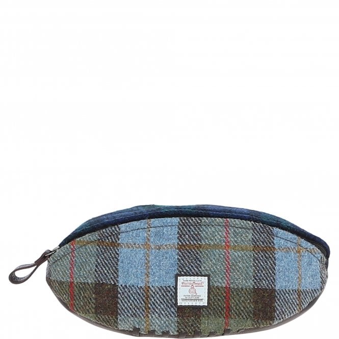 Ashwood Leather & Harris Tweed® Cloth Rugby Washbag Brown/Mix: TW-82-22-BM