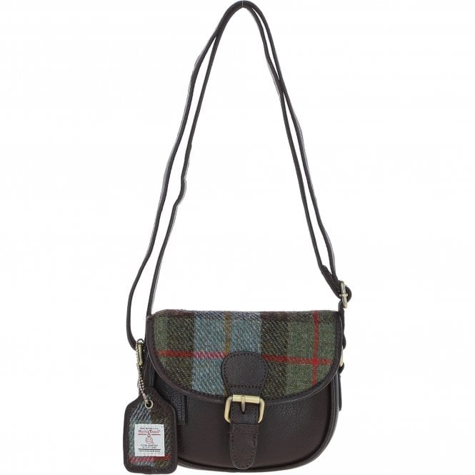 Ashwood Leather & Harris Tweed® Cloth Saddle Bag Brown/Mcload: TW-26-01-BM