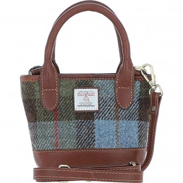 Ashwood Leather & Harris Tweed® Cloth Small Grab Bag Tan/Mcload: TW-63-02-TM