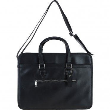 Ashwood Leather Large Business Case Black: PL-48